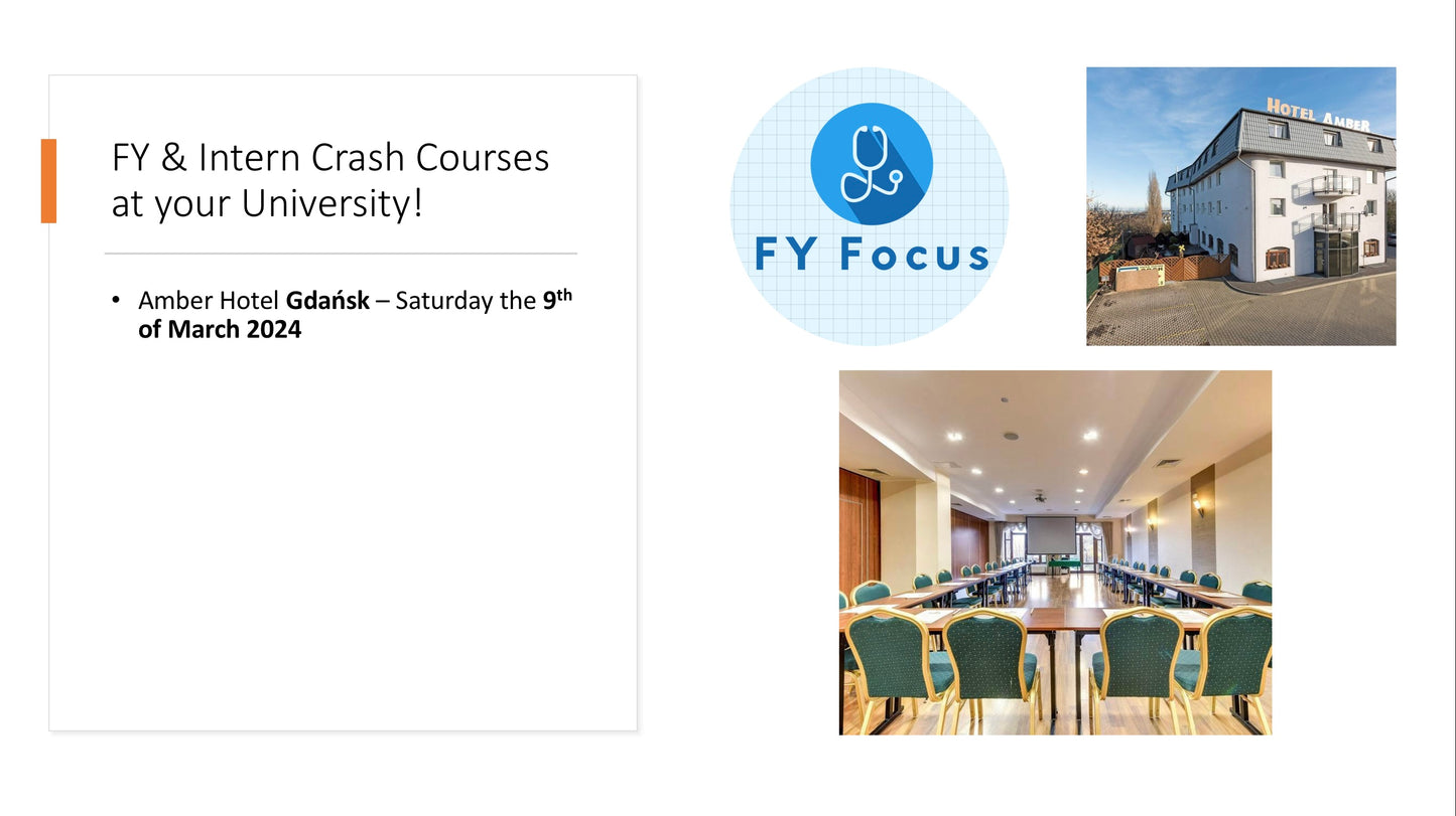FY & Intern Crash Course Gdańsk - Saturday the 9th of March 2024 - SOLD OUT