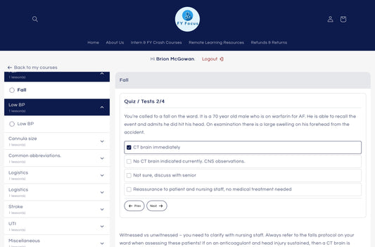 FY Focus Online Question Bank - Multiple choice Questions & Solutions